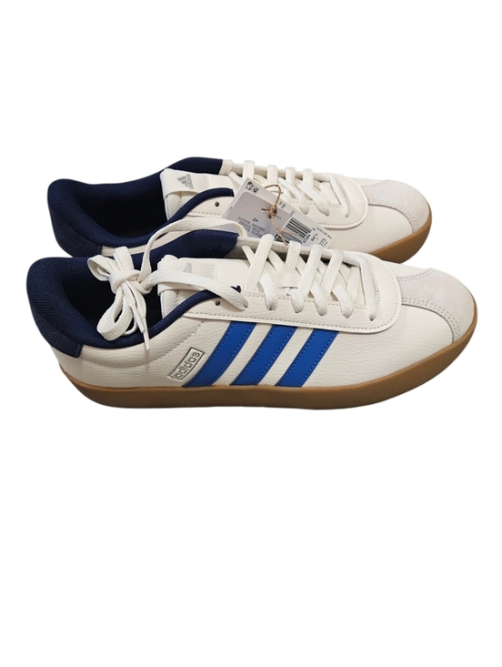 adidas White Sneakers with Royal Blue Stripes VL Court 3.0 Mens NEW main image 5